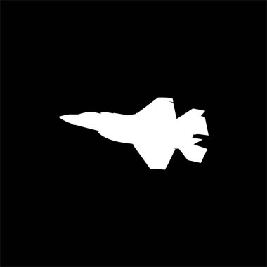 Jet Fighter 'ın silueti, savaş uçakları öncelikle havadan havaya muharebe için tasarlanmış askeri uçaklardır. Vektör İllüstrasyonu