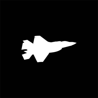 Jet Fighter 'ın silueti, savaş uçakları öncelikle havadan havaya muharebe için tasarlanmış askeri uçaklardır. Vektör İllüstrasyonu