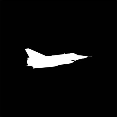 Jet Fighter 'ın silueti, savaş uçakları öncelikle havadan havaya muharebe için tasarlanmış askeri uçaklardır. Vektör İllüstrasyonu