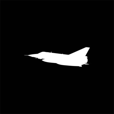 Jet Fighter 'ın silueti, savaş uçakları öncelikle havadan havaya muharebe için tasarlanmış askeri uçaklardır. Vektör İllüstrasyonu