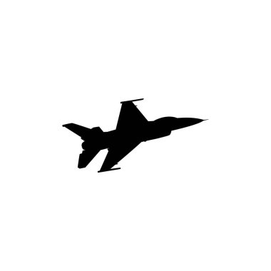 Jet Fighter 'ın silueti, savaş uçakları öncelikle havadan havaya muharebe için tasarlanmış askeri uçaklardır. Vektör İllüstrasyonu