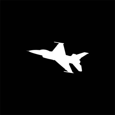 Jet Fighter 'ın silueti, savaş uçakları öncelikle havadan havaya muharebe için tasarlanmış askeri uçaklardır. Vektör İllüstrasyonu