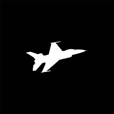 Jet Fighter 'ın silueti, savaş uçakları öncelikle havadan havaya muharebe için tasarlanmış askeri uçaklardır. Vektör İllüstrasyonu