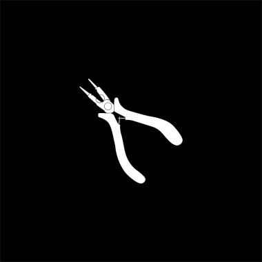 Pliers Silhouette, Düz Stil, Pictogram, Logo Gram, Art Illustration, Apps, Website, Icon, Symbol veya Grafik Tasarım Elementi için kullanılabilir. Vektör İllüstrasyonu