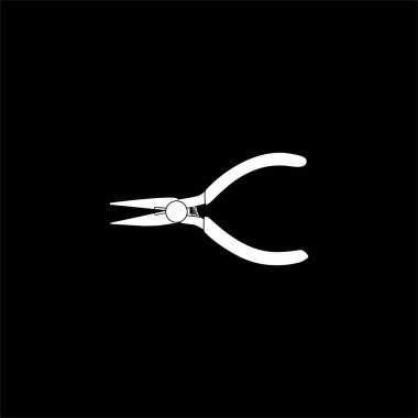 Pliers Silhouette, Düz Stil, Pictogram, Logo Gram, Art Illustration, Apps, Website, Icon, Symbol veya Grafik Tasarım Elementi için kullanılabilir. Vektör İllüstrasyonu