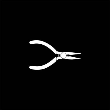 Pliers Silhouette, Düz Stil, Pictogram, Logo Gram, Art Illustration, Apps, Website, Icon, Symbol veya Grafik Tasarım Elementi için kullanılabilir. Vektör İllüstrasyonu