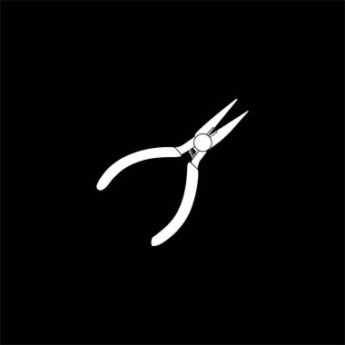 Pliers Silhouette, Düz Stil, Pictogram, Logo Gram, Art Illustration, Apps, Website, Icon, Symbol veya Grafik Tasarım Elementi için kullanılabilir. Vektör İllüstrasyonu