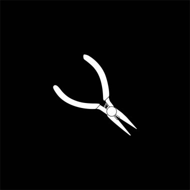 Pliers Silhouette, Düz Stil, Pictogram, Logo Gram, Art Illustration, Apps, Website, Icon, Symbol veya Grafik Tasarım Elementi için kullanılabilir. Vektör İllüstrasyonu