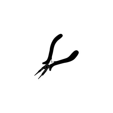 Pliers Silhouette, Düz Stil, Pictogram, Logo Gram, Art Illustration, Apps, Website, Icon, Symbol veya Grafik Tasarım Elementi için kullanılabilir. Vektör İllüstrasyonu