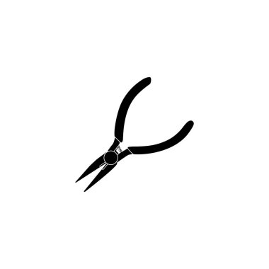 Pliers Silhouette, Düz Stil, Pictogram, Logo Gram, Art Illustration, Apps, Website, Icon, Symbol veya Grafik Tasarım Elementi için kullanılabilir. Vektör İllüstrasyonu