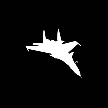 Jet Fighter 'ın silueti, savaş uçakları öncelikle havadan havaya muharebe için tasarlanmış askeri uçaklardır. Vektör İllüstrasyonu