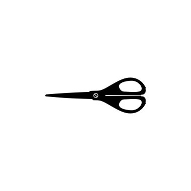 Makas Silueti, Düz Stil, Pictogram, Sanat Resimleri, Website, Apps, Logo Type veya Grafik Tasarım Elemanı için kullanılabilir. Vektör İllüstrasyonu