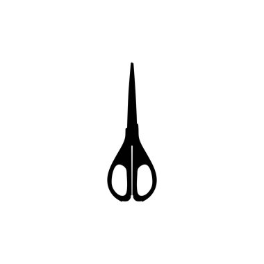 Makas Silueti, Düz Stil, Pictogram, Sanat Resimleri, Website, Apps, Logo Type veya Grafik Tasarım Elemanı için kullanılabilir. Vektör İllüstrasyonu