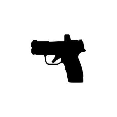 El Silahının Silueti, ayrıca Pistol, Düz Stil olarak da bilinir, Art Illustration, Logo Gram, Pictogram, Web sitesi veya Grafik Tasarım Elementi için kullanılabilir. Vektör İllüstrasyonu
