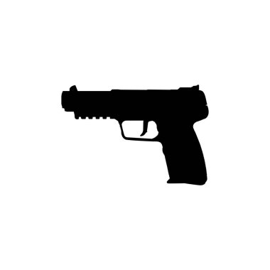 El Silahının Silueti, ayrıca Pistol, Düz Stil olarak da bilinir, Art Illustration, Logo Gram, Pictogram, Web sitesi veya Grafik Tasarım Elementi için kullanılabilir. Vektör İllüstrasyonu