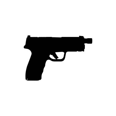 El Silahının Silueti, ayrıca Pistol, Düz Stil olarak da bilinir, Art Illustration, Logo Gram, Pictogram, Web sitesi veya Grafik Tasarım Elementi için kullanılabilir. Vektör İllüstrasyonu