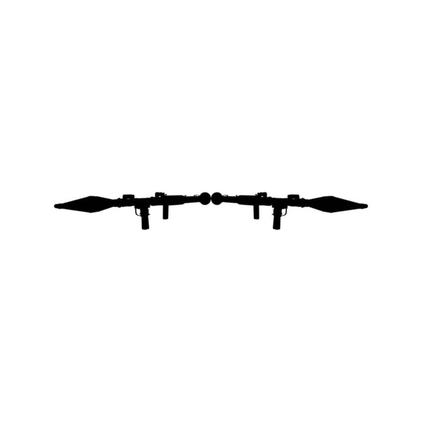 Silhouette of the Bazooka or Rocket Launcher Weapon, also known as Rocket Propelled Grenade or RPG, Flat Style, can use for Art Illustration, Pictogram, Website, War News or Graphic Design Element