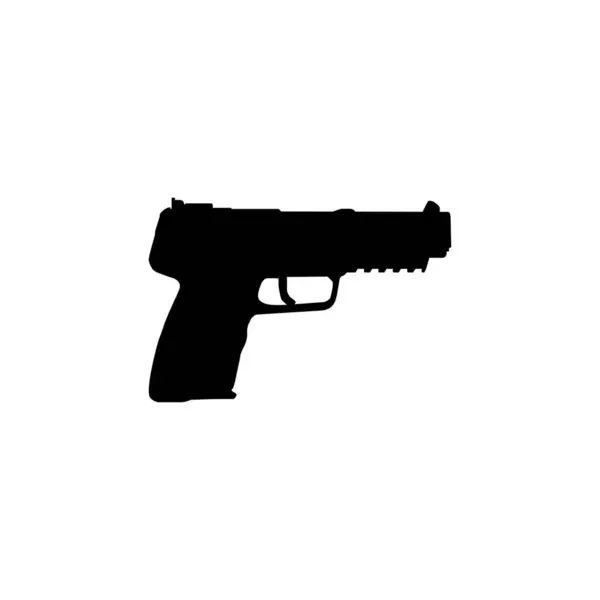 Silhouet Van Hand Gun Ook Bekend Als Pistol Flat Style Stockvector