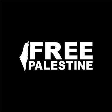 'FREE PALESTINE' hakkındaki metin tasviri, Poster, Banner, Çıkartma, T-Shirt, Kapak, Logo Gram veya Grafik Tasarım Elementi için kullanılabilir. Vektör İllüstrasyonu