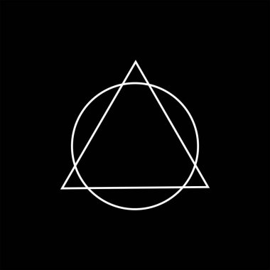 Logo Gram, Apps, Web Sitesi, Dekorasyon, Dekorasyon, Kapak, Sanat İllüstrasyonu veya Grafik Tasarım Elemanı için Üçgen ve Çember Şekil Bileşimi kullanılabilir. Vektör İllüstrasyonu