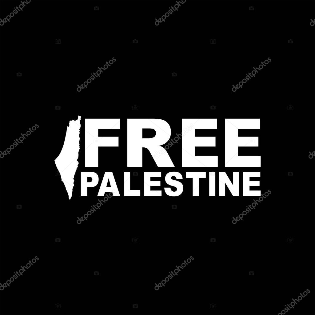 Text Illustration About 'FREE PALESTINE', can use for Poster, Banner, Sticker, T-Shirt, Cover, Logo Gram, or Graphic Design Element. Vector Illustration