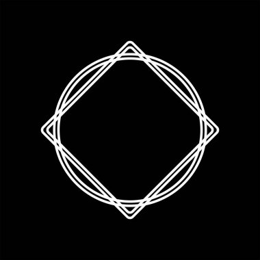 Circle and Rhombus Shape Composition, Logo Gram, Apps, Website, Dekorasyon, Süsleme, Çerçeve Çalışması, Kapak, Sanat Resimleri veya Grafik Tasarım Elemanı için kullanılabilir. Vektör İllüstrasyonu