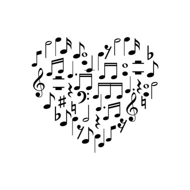 Kalp Şekli Müzikal Notasyon İşaretinden veya Müzikal Anahtar Simgesi Sembolünden yaratıldı, Logo Gram, Pictogram, Sanat İllüstrasyonu, Dekorasyon, Dekorasyon, Dekorasyon, Arkaplan, Müzik Etkinliği Posteri, vb..