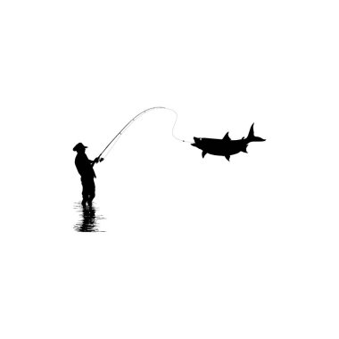 Balıkçı ya da Balıkçı Avı Balığı 'nın silueti Art Illustration, Logo Gram, Sticker ya da Grafik Tasarım Elementi için kullanılabilir. Vektör İllüstrasyonu