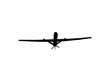 Silhouette of the UAV drone or Unmanned Aerial Vehicle, can use for Art Illustration, Logo Gram, Pictogram, Website, or Graphic Design Element. Vector Illustration
