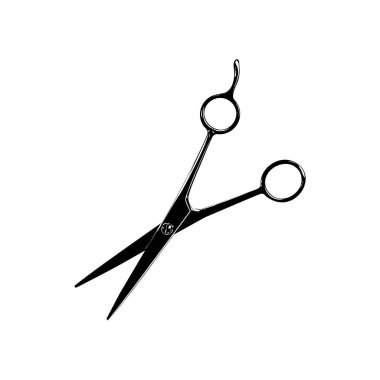 Pictogram, Sanat İllüstrasyonu, Web Sitesi, Uygulamalar, Logo Tipi veya Grafik Tasarım Elemanı için Makas Silueti. Vektör İllüstrasyonu