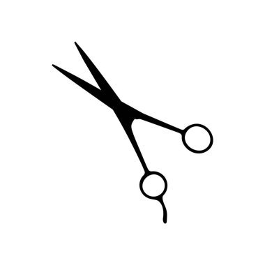 Makas Silueti, Düz Stil, Pictogram, Sanat Resimleri, Website, Apps, Logo Type veya Grafik Tasarım Elemanı için kullanılabilir. Vektör İllüstrasyonu