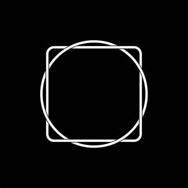 Daire ve Kare Bileşimi, Düz Stil, Logo Gramı, Kopya Alanı, Çerçeve Çalışması, Dekorasyon, Dekorasyon veya Grafik Tasarım Elemanı için kullanılabilir. Vektör İllüstrasyonu