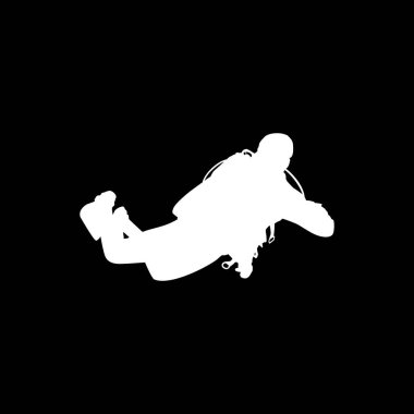 Dalış Silueti, Düz Stil, Logo Gram, Sticker, Pictogram, Website, Apps, Dalış Resimleri veya Grafik Tasarım Elemanı için kullanılabilir. Vektör İllüstrasyonu