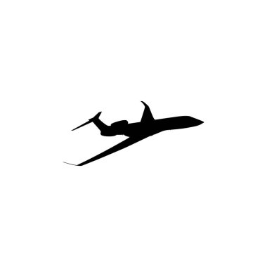 Özel jetin silueti, uçak, uçak. Düz Stil, Logo Gram, Pictogram, Apps, Web Sitesi veya Grafik Tasarım Elemanı için kullanılabilir. Vektör İllüstrasyonu