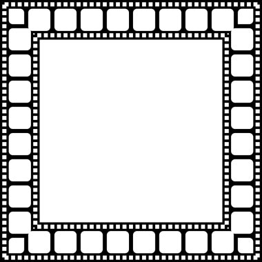 Film şeritlerinden ilham alan çerçeve çerçeve çerçeve, kapak, dekorasyon, arkaplan, duvar kağıdı, halı deseni veya grafik tasarım unsuru için kullanılabilir. Vektör İllüstrasyonu
