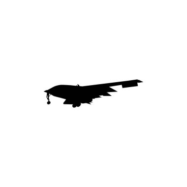 Jet Fighter, Fighter Aircraft 'ın silueti, öncelikle havadan havaya muharebe için tasarlanmış askeri uçaklardır. Vektör İllüstrasyonu