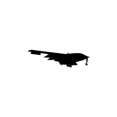 Jet Fighter, Fighter Aircraft 'ın silueti, öncelikle havadan havaya muharebe için tasarlanmış askeri uçaklardır. Vektör İllüstrasyonu