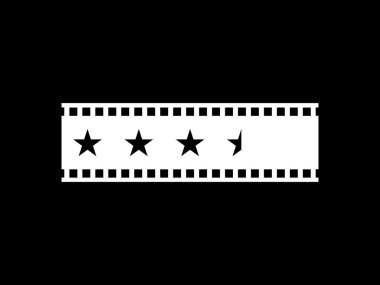 Film şeridi siluetindeki 5 (5) yıldız işaretinin görüntüsü. Film ya da Film İncelemesi, Pictogram, Apps, Website ya da Grafik Tasarım Elemanı için Simge Beğeni Beğeni. 3,5 yıldız. Vektör İllüstrasyonu