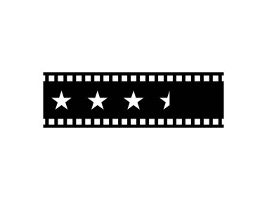 Film şeridi siluetindeki 5 (5) yıldız işaretinin görüntüsü. Film ya da Film İncelemesi, Pictogram, Apps, Website ya da Grafik Tasarım Elemanı için Simge Beğeni Beğeni. 3,5 yıldız. Vektör İllüstrasyonu