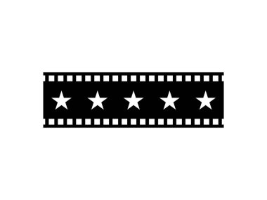 Film şeridi siluetindeki 5 (5) yıldız işaretinin görüntüsü. Film ya da Film İncelemesi, Pictogram, Apps, Website ya da Grafik Tasarım Elemanı için Simge Beğeni Beğeni. Beğeni 5 Yıldız. Vektör İllüstrasyonu