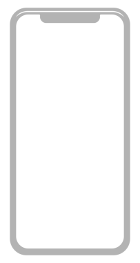 Smartphone Silhouette in White Screen 'in ön görüntüsü, modelleme, uygulamalar, web sitesi, pictogram, logo gramı, resim çizimi veya grafik tasarım ögesi için kullanılabilir. PNG Biçimi