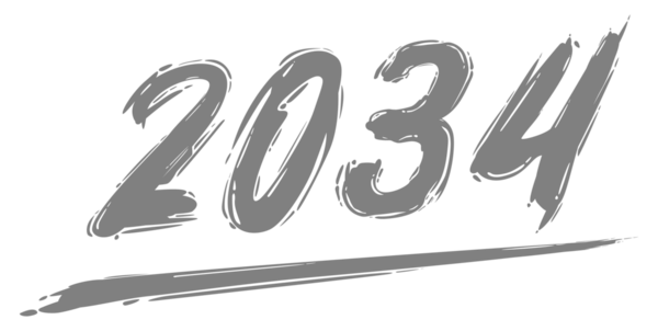 2034 Design Illustration, artistik, düz, basit, unutulmaz ve göz alıcı takvim tasarımı, web sitesi, News, Content, Infographic veya Graphic Design Element için kullanılabilir. PNG Biçimi