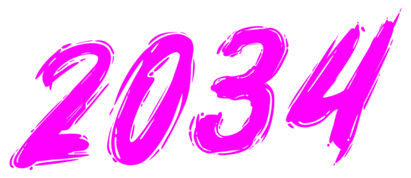 2034 Design Illustration, artistik, düz, basit, unutulmaz ve göz alıcı takvim tasarımı, web sitesi, News, Content, Infographic veya Graphic Design Element için kullanılabilir. PNG Biçimi