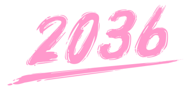 2036 Design Illustration, artistik, düz, basit, unutulmaz ve göz alıcı, Takvim Tasarımı, Website, News, Content, Infographic veya Graphic Design Element için kullanılabilir. PNG Biçimi