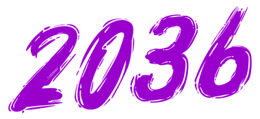 2036 Design Illustration, artistik, düz, basit, unutulmaz ve göz alıcı, Takvim Tasarımı, Website, News, Content, Infographic veya Graphic Design Element için kullanılabilir. PNG Biçimi