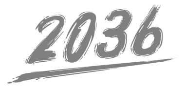 2036 Design Illustration, artistik, düz, basit, unutulmaz ve göz alıcı, Takvim Tasarımı, Website, News, Content, Infographic veya Graphic Design Element için kullanılabilir. PNG Biçimi