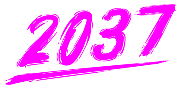 2037 Design Illustration, artistik, düz, basit, unutulmaz ve göz alıcı takvim tasarımı, web sitesi, News, Content, Infographic veya Graphic Design Element için kullanılabilir. PNG Biçimi