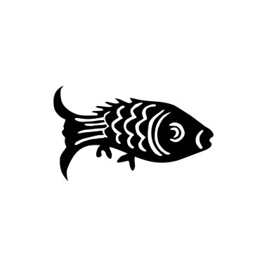 Altın Balığın Silueti, Oriental Style, Süsleme, Dekorasyon, Logo Gram, Pictogram veya Grafik Tasarım Elementi için kullanılabilir. Vektör İllüstrasyonu