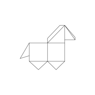 At Çokgen Çizgileri, Logo, Pictogram, Hayvan Figürü, Website, Apps veya Grafik Tasarım Elemanı için kullanılabilir. Vektör İllüstrasyonu