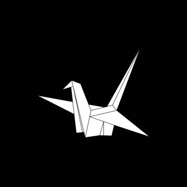 Origami Formu 'ndan esinlenilen kuş şekli, Logo, Pictogram, Hayvan Figürü, Web Sitesi, Uygulamalar veya Grafik Tasarım Elemanı için kullanılabilir. Vektör İllüstrasyonu